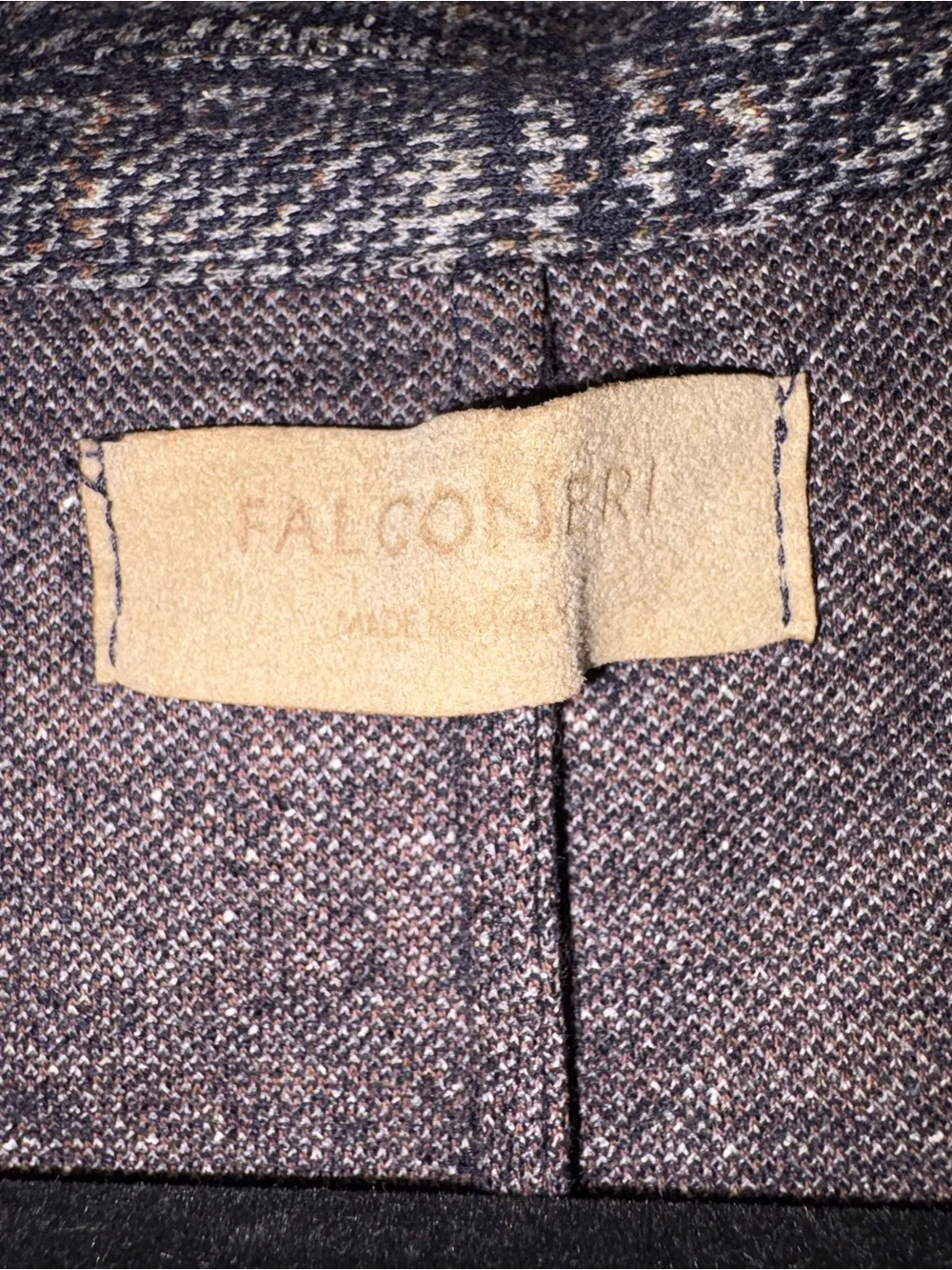 Men’s Classic tailored Jacket Made in Italy Falconeri Plaid Knit Blazer Size52